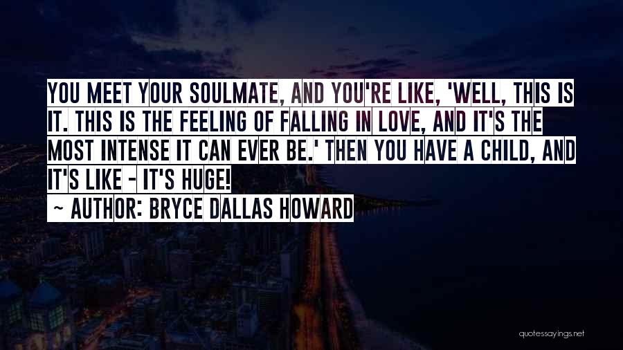 Bryce Dallas Howard Quotes: You Meet Your Soulmate, And You're Like, 'well, This Is It. This Is The Feeling Of Falling In Love, And