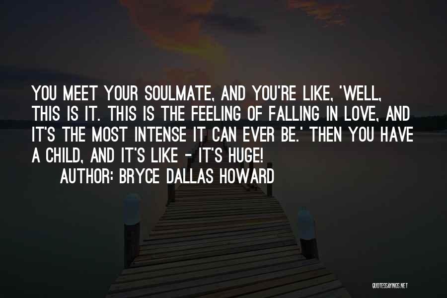 Bryce Dallas Howard Quotes: You Meet Your Soulmate, And You're Like, 'well, This Is It. This Is The Feeling Of Falling In Love, And