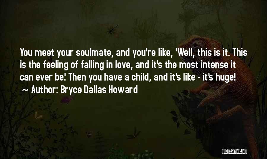 Bryce Dallas Howard Quotes: You Meet Your Soulmate, And You're Like, 'well, This Is It. This Is The Feeling Of Falling In Love, And