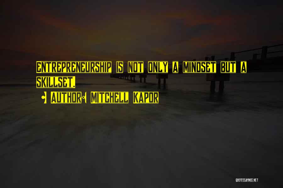 Mitchell Kapor Quotes: Entrepreneurship Is Not Only A Mindset But A Skillset.