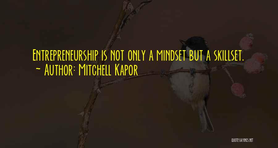 Mitchell Kapor Quotes: Entrepreneurship Is Not Only A Mindset But A Skillset.