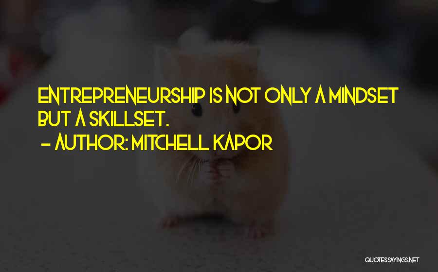 Mitchell Kapor Quotes: Entrepreneurship Is Not Only A Mindset But A Skillset.