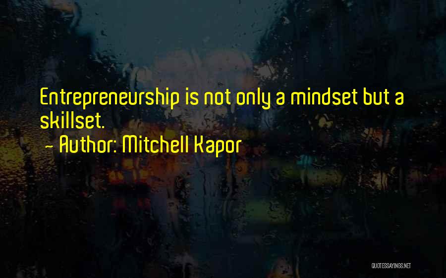 Mitchell Kapor Quotes: Entrepreneurship Is Not Only A Mindset But A Skillset.