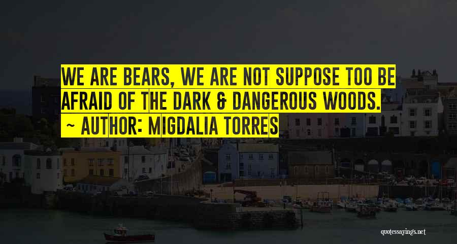 Migdalia Torres Quotes: We Are Bears, We Are Not Suppose Too Be Afraid Of The Dark & Dangerous Woods.