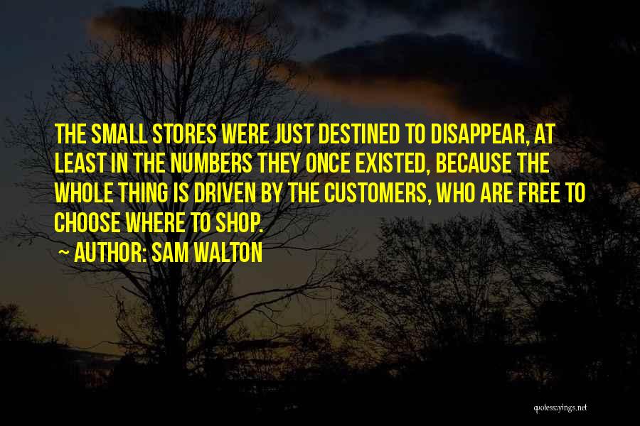 Sam Walton Quotes: The Small Stores Were Just Destined To Disappear, At Least In The Numbers They Once Existed, Because The Whole Thing