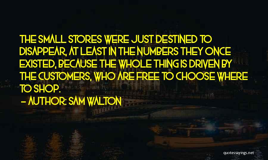 Sam Walton Quotes: The Small Stores Were Just Destined To Disappear, At Least In The Numbers They Once Existed, Because The Whole Thing