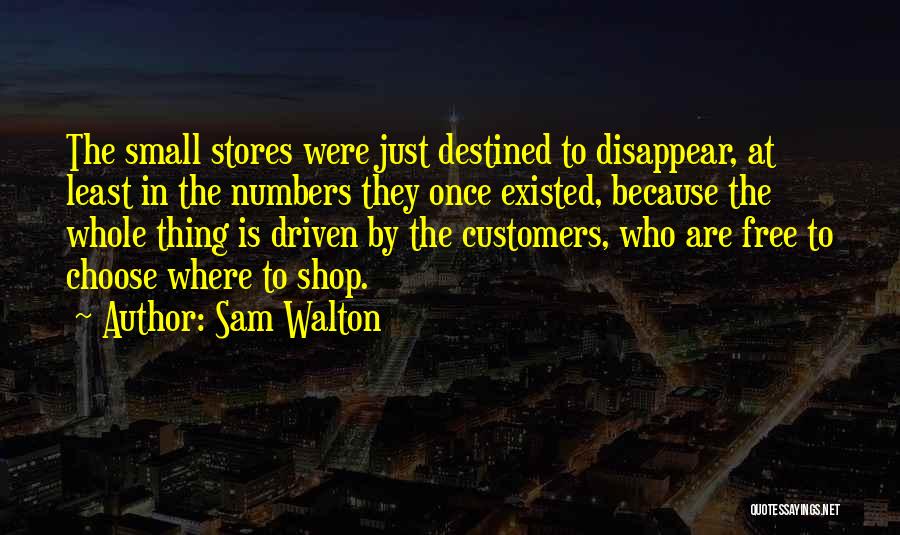 Sam Walton Quotes: The Small Stores Were Just Destined To Disappear, At Least In The Numbers They Once Existed, Because The Whole Thing