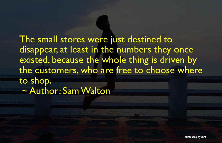 Sam Walton Quotes: The Small Stores Were Just Destined To Disappear, At Least In The Numbers They Once Existed, Because The Whole Thing