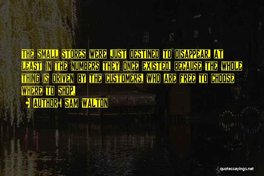 Sam Walton Quotes: The Small Stores Were Just Destined To Disappear, At Least In The Numbers They Once Existed, Because The Whole Thing