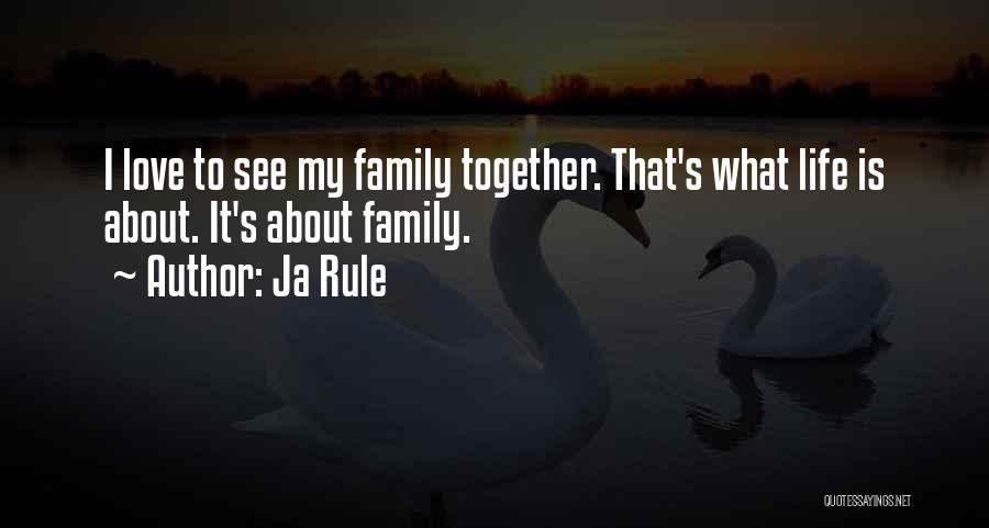 Ja Rule Quotes: I Love To See My Family Together. That's What Life Is About. It's About Family.