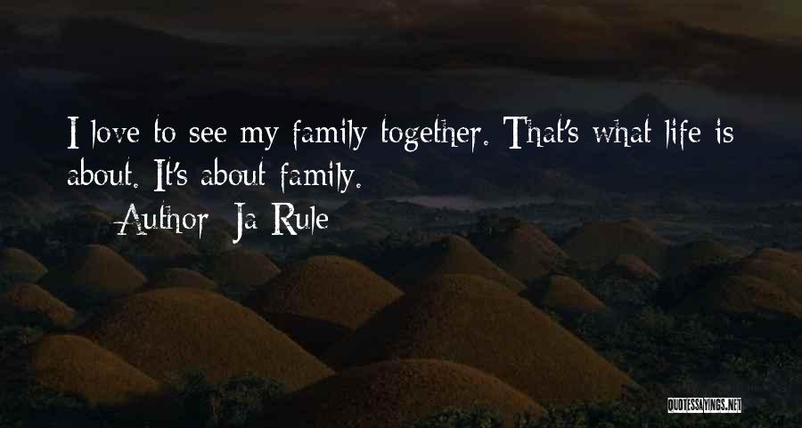 Ja Rule Quotes: I Love To See My Family Together. That's What Life Is About. It's About Family.