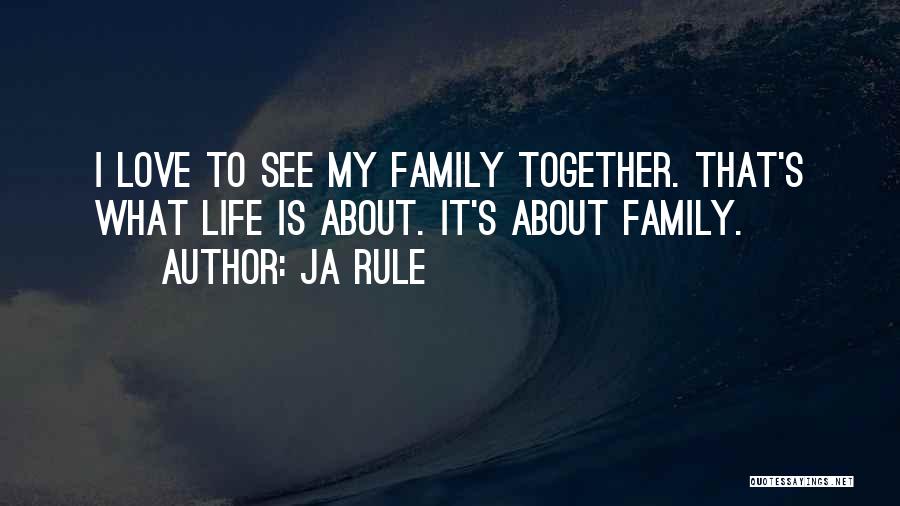 Ja Rule Quotes: I Love To See My Family Together. That's What Life Is About. It's About Family.
