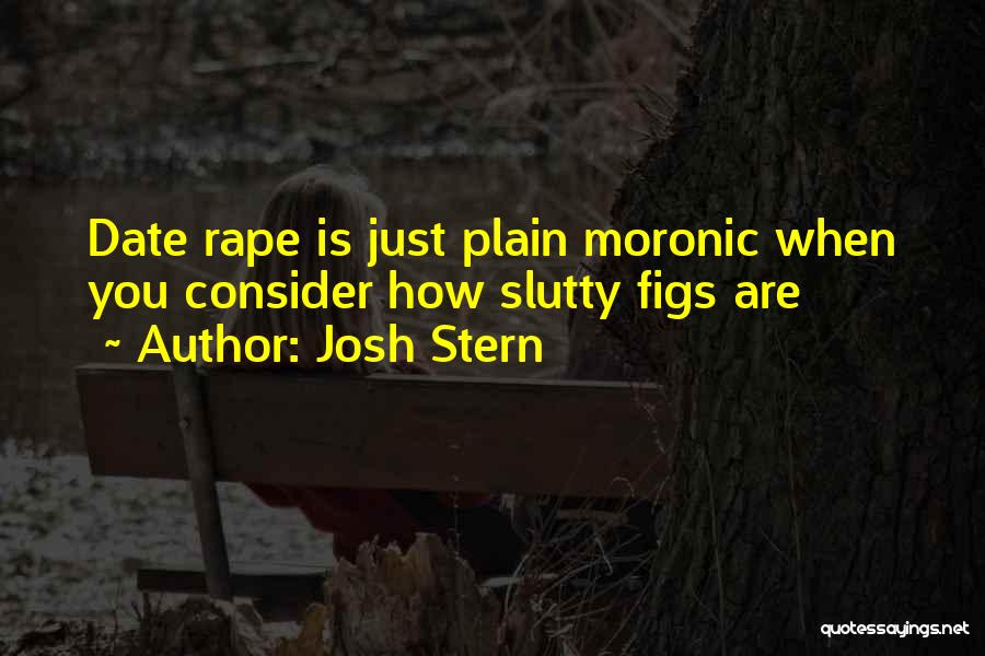 Josh Stern Quotes: Date Rape Is Just Plain Moronic When You Consider How Slutty Figs Are