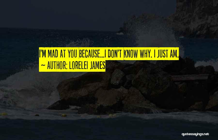 Lorelei James Quotes: I'm Mad At You Because...i Don't Know Why. I Just Am.