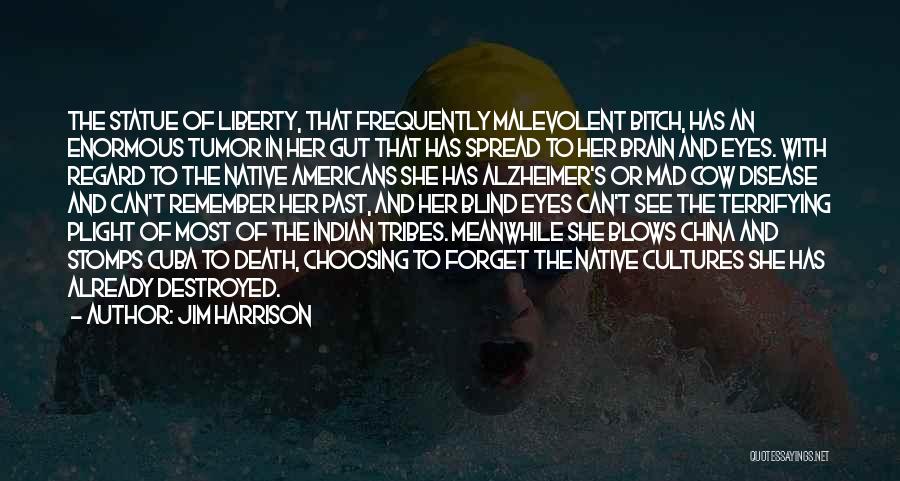 Jim Harrison Quotes: The Statue Of Liberty, That Frequently Malevolent Bitch, Has An Enormous Tumor In Her Gut That Has Spread To Her