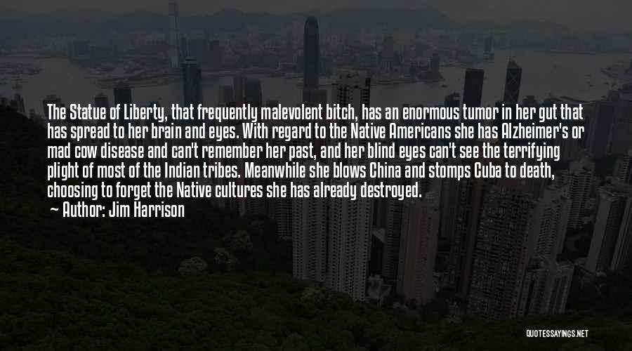 Jim Harrison Quotes: The Statue Of Liberty, That Frequently Malevolent Bitch, Has An Enormous Tumor In Her Gut That Has Spread To Her