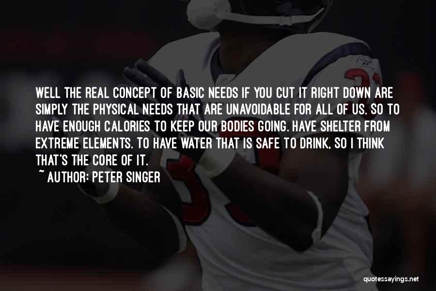 Peter Singer Quotes: Well The Real Concept Of Basic Needs If You Cut It Right Down Are Simply The Physical Needs That Are