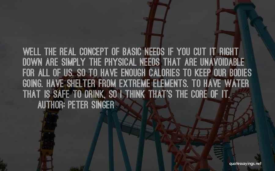 Peter Singer Quotes: Well The Real Concept Of Basic Needs If You Cut It Right Down Are Simply The Physical Needs That Are