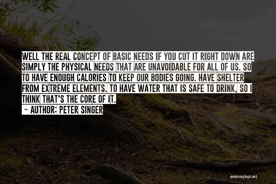 Peter Singer Quotes: Well The Real Concept Of Basic Needs If You Cut It Right Down Are Simply The Physical Needs That Are