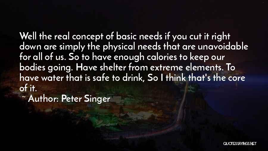 Peter Singer Quotes: Well The Real Concept Of Basic Needs If You Cut It Right Down Are Simply The Physical Needs That Are