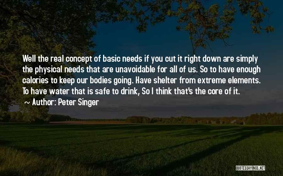 Peter Singer Quotes: Well The Real Concept Of Basic Needs If You Cut It Right Down Are Simply The Physical Needs That Are