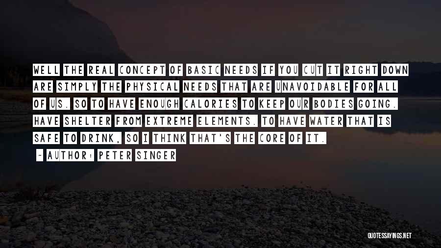 Peter Singer Quotes: Well The Real Concept Of Basic Needs If You Cut It Right Down Are Simply The Physical Needs That Are