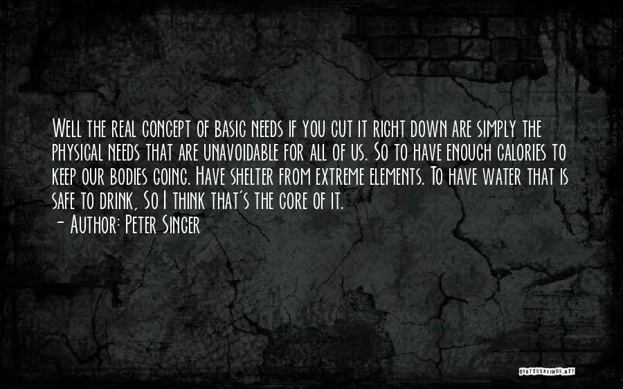 Peter Singer Quotes: Well The Real Concept Of Basic Needs If You Cut It Right Down Are Simply The Physical Needs That Are