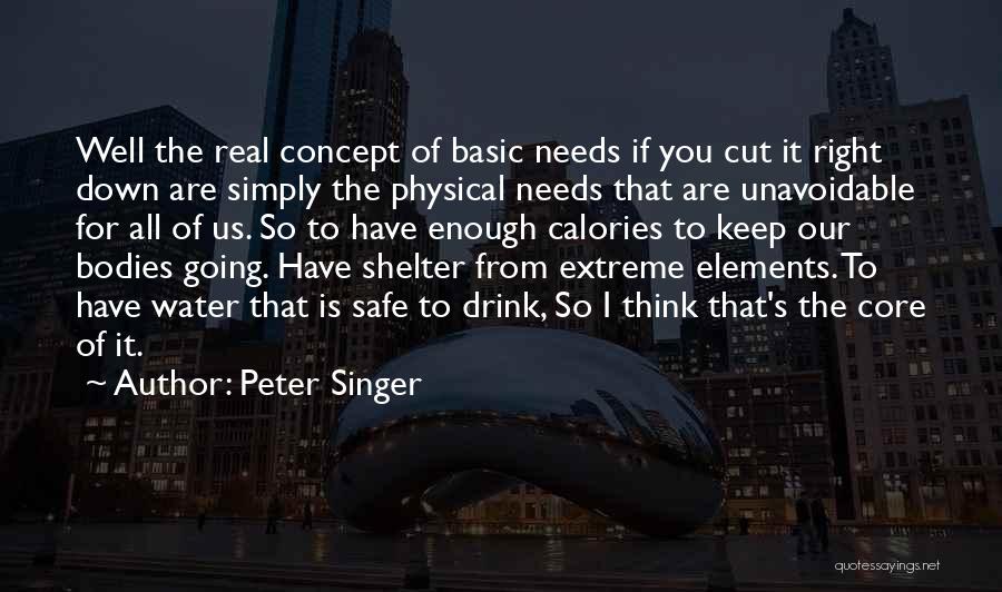 Peter Singer Quotes: Well The Real Concept Of Basic Needs If You Cut It Right Down Are Simply The Physical Needs That Are