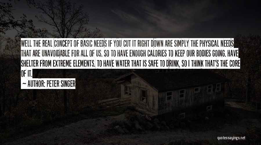 Peter Singer Quotes: Well The Real Concept Of Basic Needs If You Cut It Right Down Are Simply The Physical Needs That Are