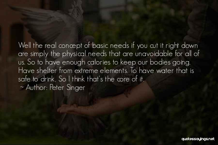 Peter Singer Quotes: Well The Real Concept Of Basic Needs If You Cut It Right Down Are Simply The Physical Needs That Are