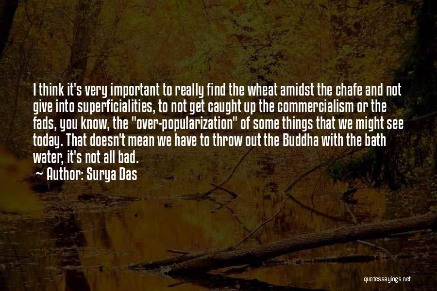 Surya Das Quotes: I Think It's Very Important To Really Find The Wheat Amidst The Chafe And Not Give Into Superficialities, To Not