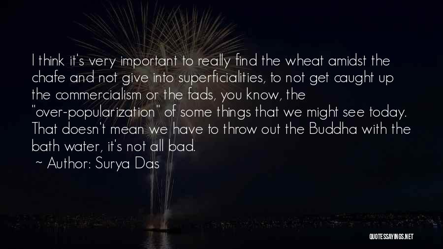 Surya Das Quotes: I Think It's Very Important To Really Find The Wheat Amidst The Chafe And Not Give Into Superficialities, To Not