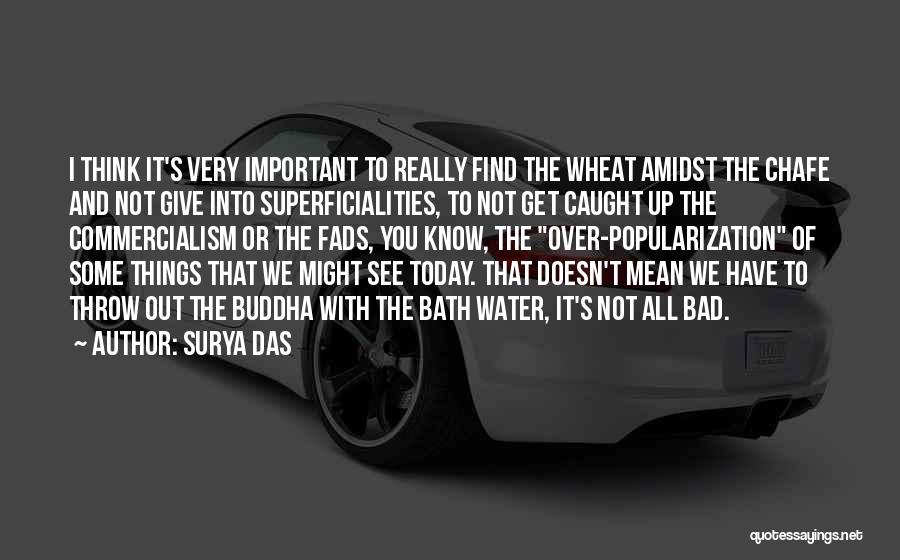 Surya Das Quotes: I Think It's Very Important To Really Find The Wheat Amidst The Chafe And Not Give Into Superficialities, To Not