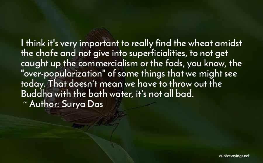 Surya Das Quotes: I Think It's Very Important To Really Find The Wheat Amidst The Chafe And Not Give Into Superficialities, To Not