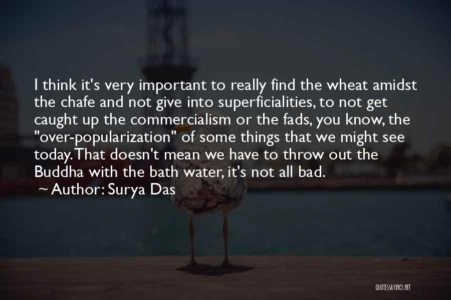 Surya Das Quotes: I Think It's Very Important To Really Find The Wheat Amidst The Chafe And Not Give Into Superficialities, To Not