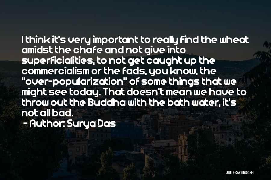 Surya Das Quotes: I Think It's Very Important To Really Find The Wheat Amidst The Chafe And Not Give Into Superficialities, To Not