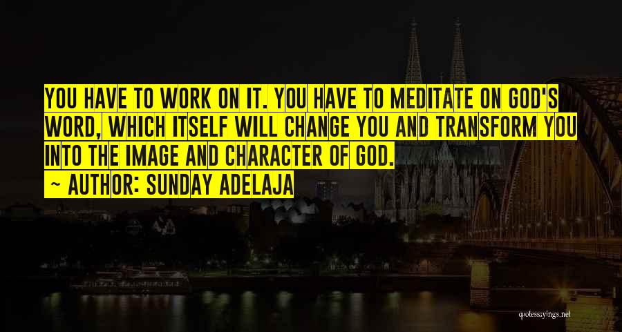 Sunday Adelaja Quotes: You Have To Work On It. You Have To Meditate On God's Word, Which Itself Will Change You And Transform