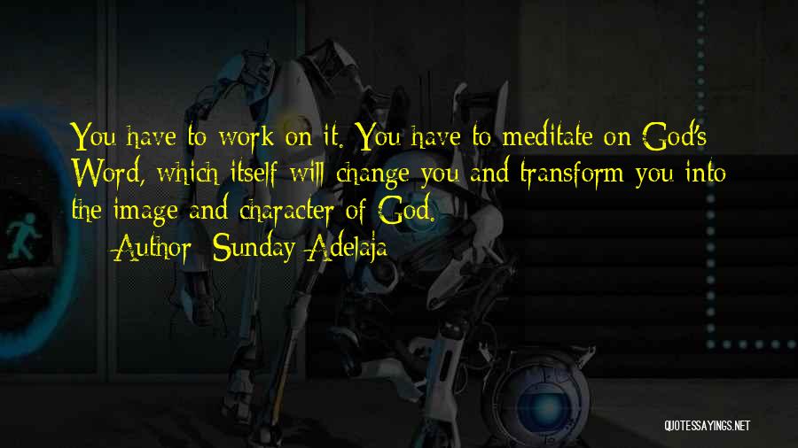 Sunday Adelaja Quotes: You Have To Work On It. You Have To Meditate On God's Word, Which Itself Will Change You And Transform