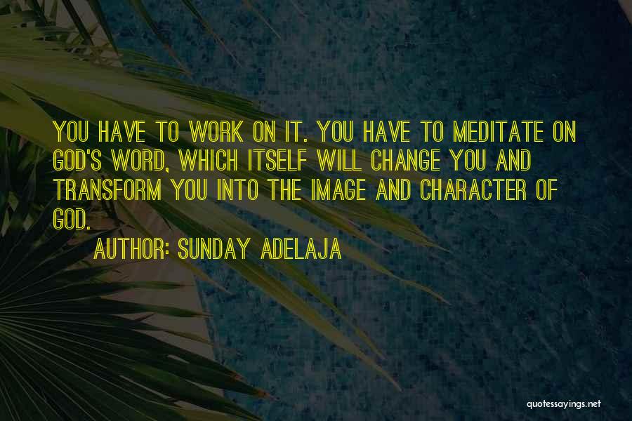 Sunday Adelaja Quotes: You Have To Work On It. You Have To Meditate On God's Word, Which Itself Will Change You And Transform
