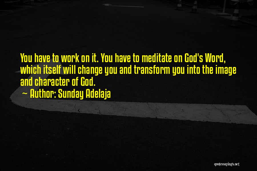 Sunday Adelaja Quotes: You Have To Work On It. You Have To Meditate On God's Word, Which Itself Will Change You And Transform