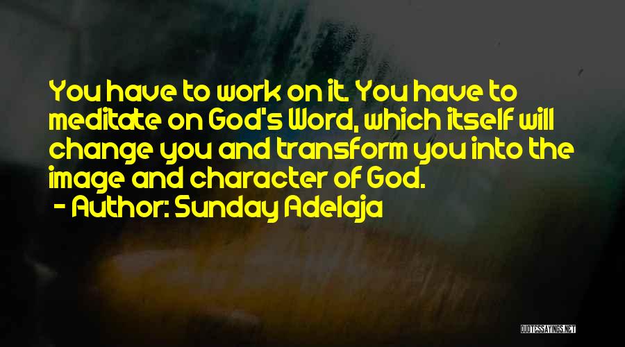 Sunday Adelaja Quotes: You Have To Work On It. You Have To Meditate On God's Word, Which Itself Will Change You And Transform