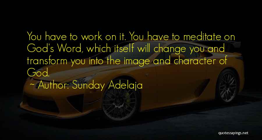 Sunday Adelaja Quotes: You Have To Work On It. You Have To Meditate On God's Word, Which Itself Will Change You And Transform