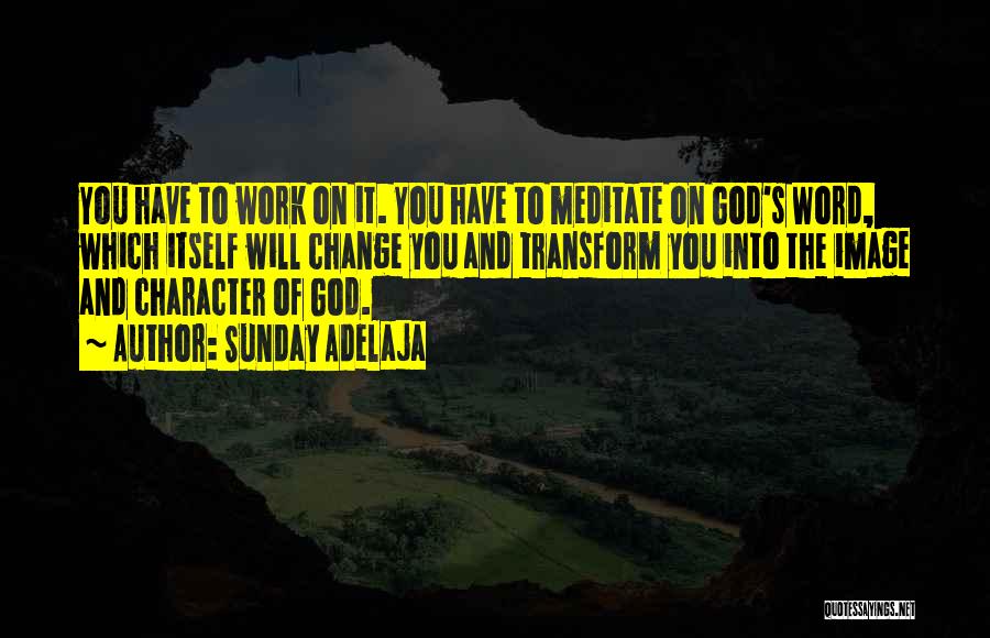 Sunday Adelaja Quotes: You Have To Work On It. You Have To Meditate On God's Word, Which Itself Will Change You And Transform