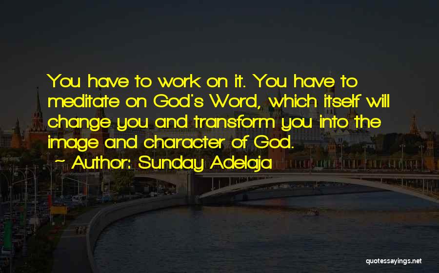 Sunday Adelaja Quotes: You Have To Work On It. You Have To Meditate On God's Word, Which Itself Will Change You And Transform