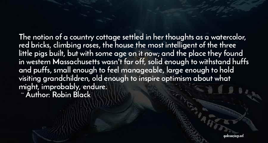 Robin Black Quotes: The Notion Of A Country Cottage Settled In Her Thoughts As A Watercolor, Red Bricks, Climbing Roses, The House The