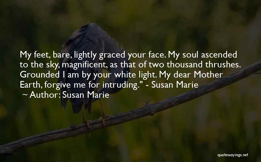 Susan Marie Quotes: My Feet, Bare, Lightly Graced Your Face. My Soul Ascended To The Sky, Magnificent, As That Of Two Thousand Thrushes.