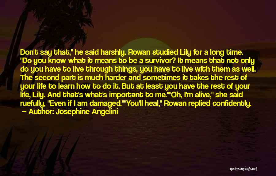 Josephine Angelini Quotes: Don't Say That, He Said Harshly. Rowan Studied Lily For A Long Time. Do You Know What It Means To