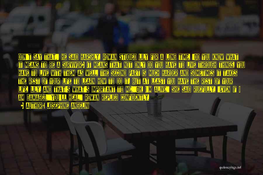 Josephine Angelini Quotes: Don't Say That, He Said Harshly. Rowan Studied Lily For A Long Time. Do You Know What It Means To