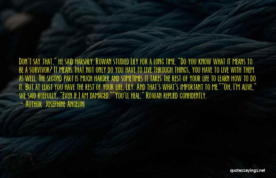 Josephine Angelini Quotes: Don't Say That, He Said Harshly. Rowan Studied Lily For A Long Time. Do You Know What It Means To