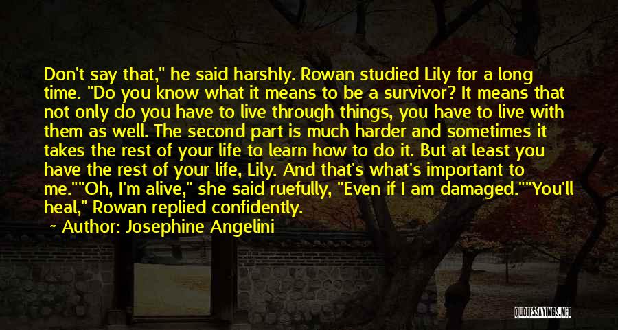 Josephine Angelini Quotes: Don't Say That, He Said Harshly. Rowan Studied Lily For A Long Time. Do You Know What It Means To